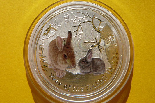 1/2$ AUSTRALIA 2011 ROK KRÓLIKA LUNAR Ag 999 KOLOR