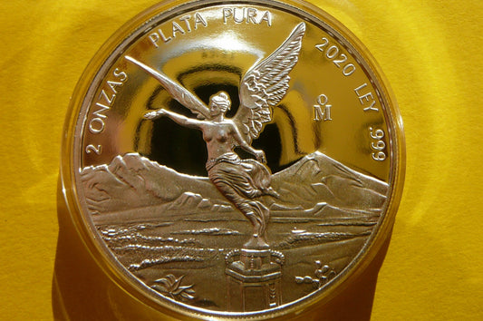 2 ONZA PLATA PURA MEKSYK 2020 LIBERTAD Ag Oz PROOF