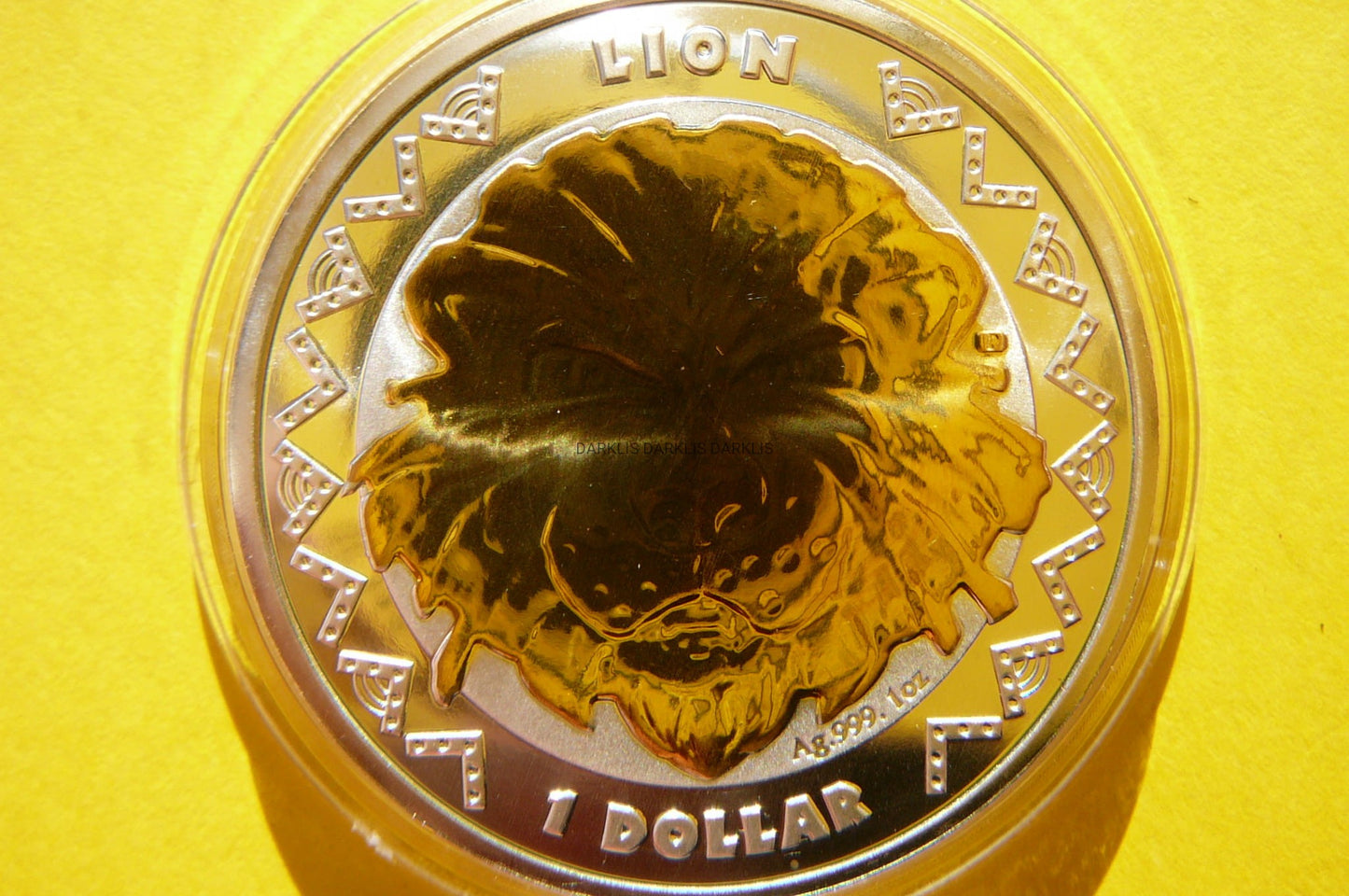 $ SIERRA LEONE 2022 LEW WIELKA PIĄTKA Ag/Au 999 Oz