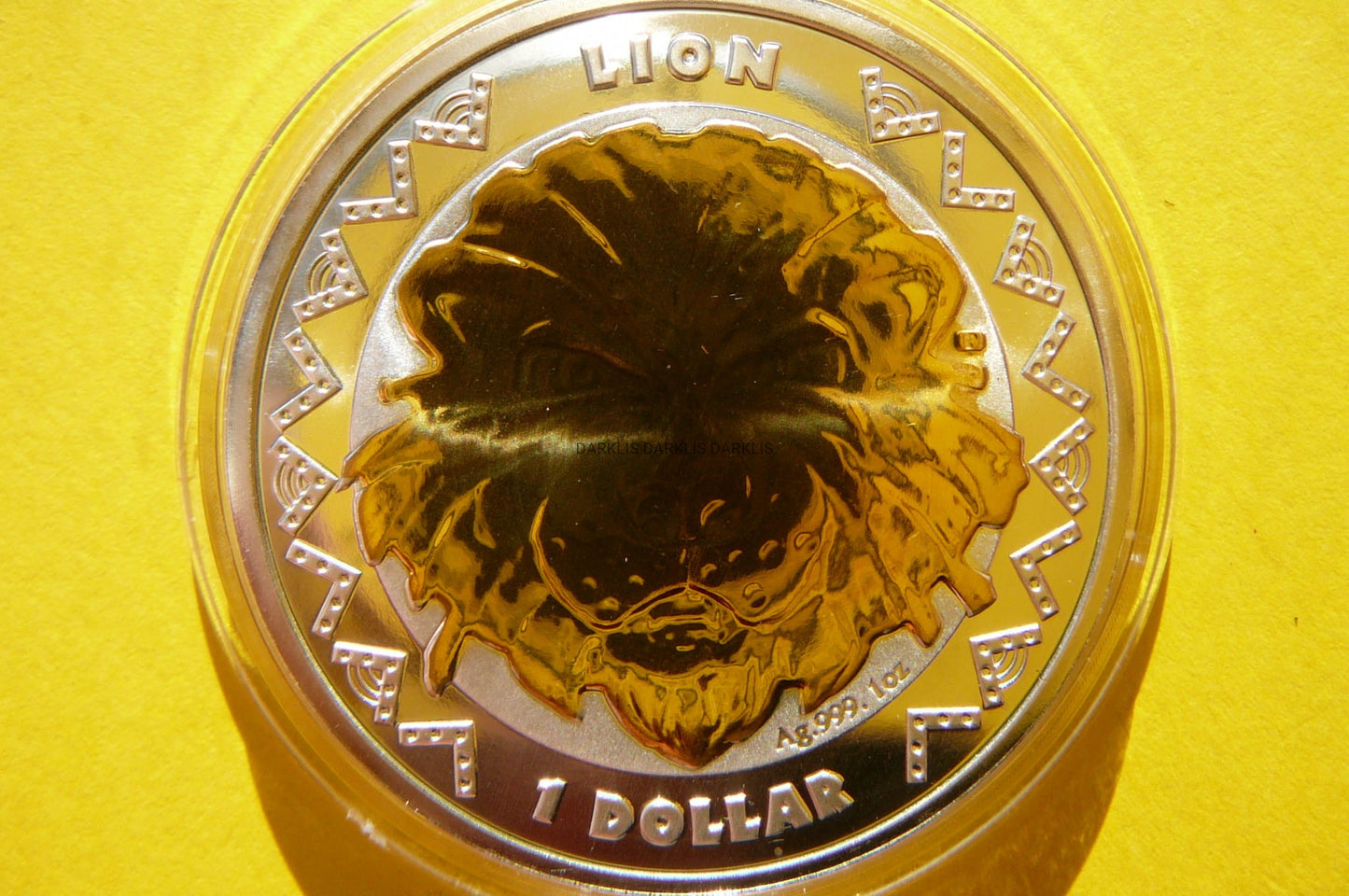 $ SIERRA LEONE 2022 LEW WIELKA PIĄTKA Ag/Au 999 Oz