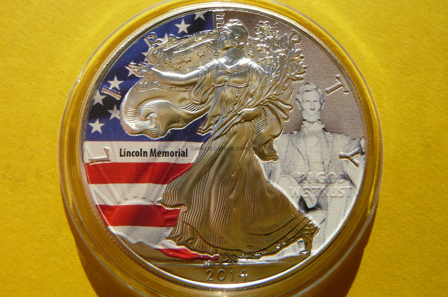 1$ USA 2014 BOGINI WOLNOŚCI POMNIK LINCOLNA Ag Oz