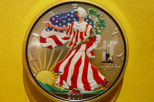 1$ USA 2001 BOGINI WOLNOŚCI WORLD TRADE CENTER Ag