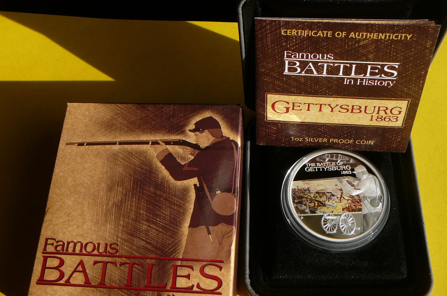 1$ TUVALU 2009 SŁYNNA BITWA POD GETTYSBURGIEM Ag