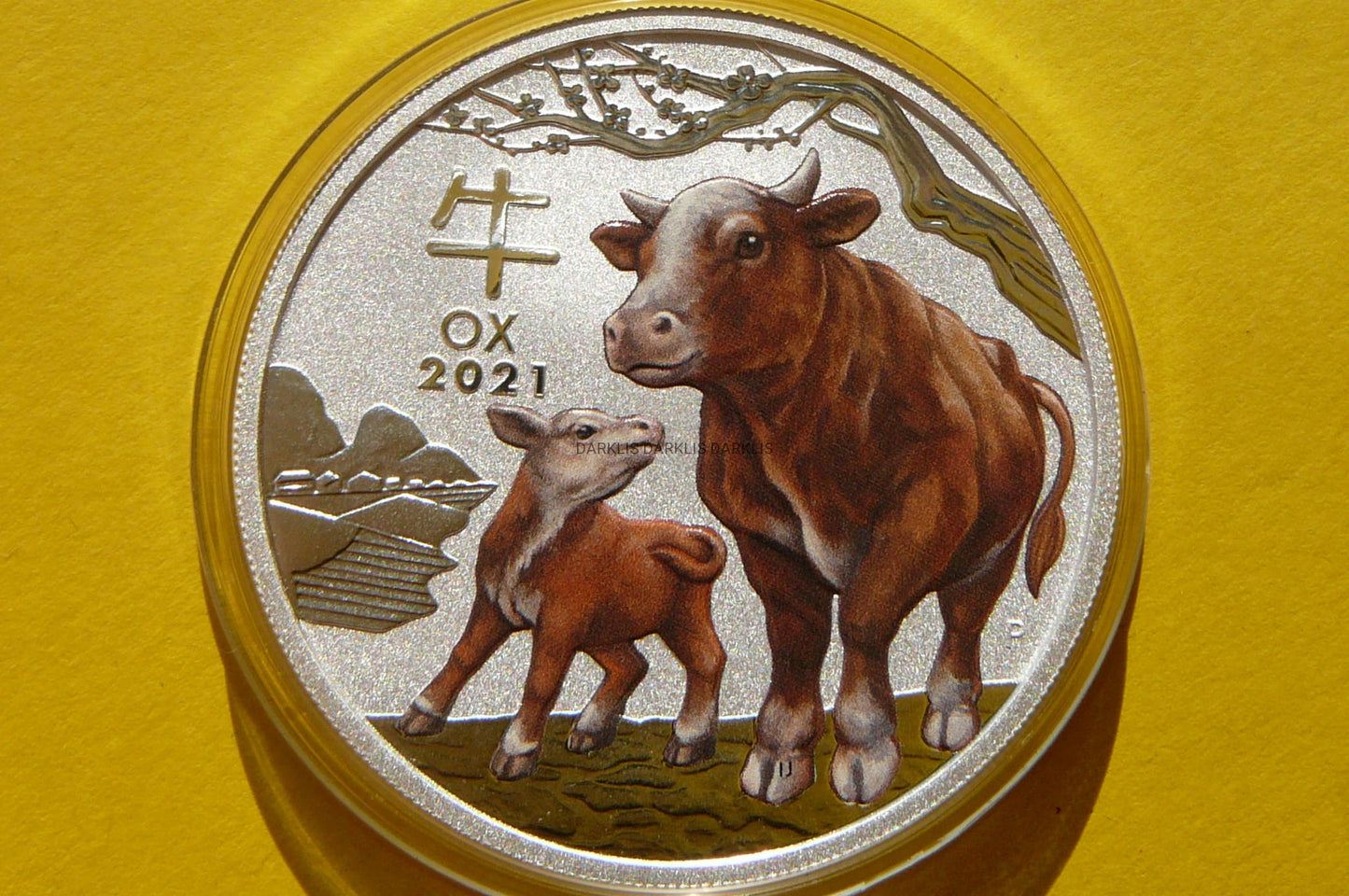 1$ AUSTRALIA 2021 ROK WOŁA SREBRO 999 UNCJA KOLOR