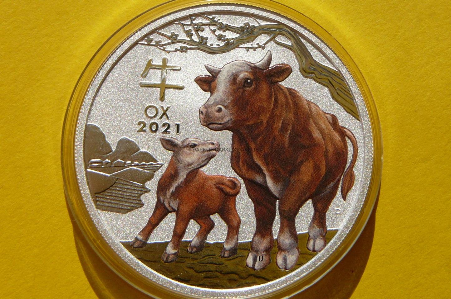1$ AUSTRALIA 2021 ROK WOŁA SREBRO 999 UNCJA KOLOR
