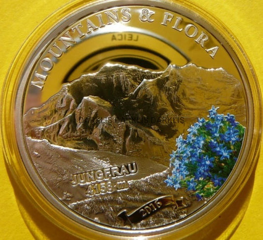 5$ PALAU 2016 - SZCZYT JUNGFRAU GÓRY KWIATY Ag +CE
