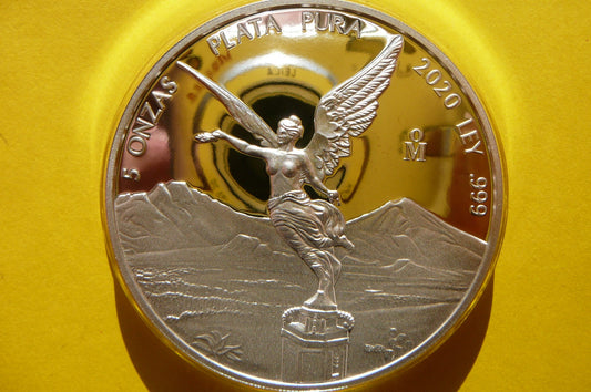 5 ONZAS PLATA PURE MEKSYK 2020 LIBERTAD Ag PROOF