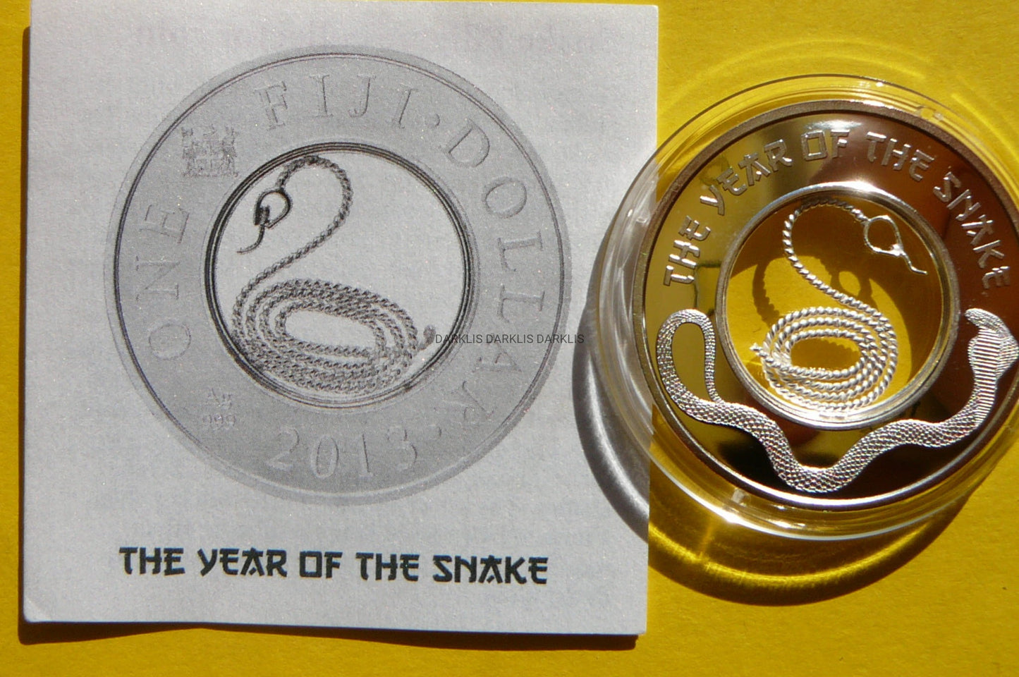 1$ FIJI 2013 ZODIAK CHIŃSKI ROK WĘŻA Ag 999 RZADKA
