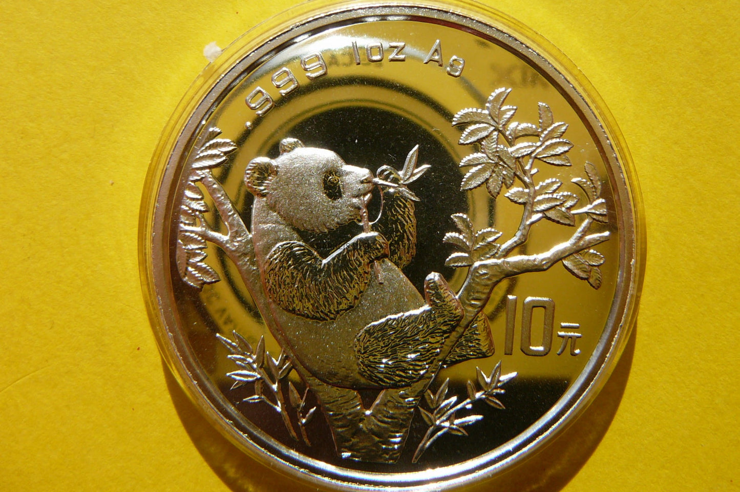 10 YUAN CHINY 1995 PANDA WIELKA Ag 999 Oz PROOF