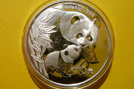 10 YUAN CHINY 2004 PANDA WIELKA SREBRO 999 UNCJA