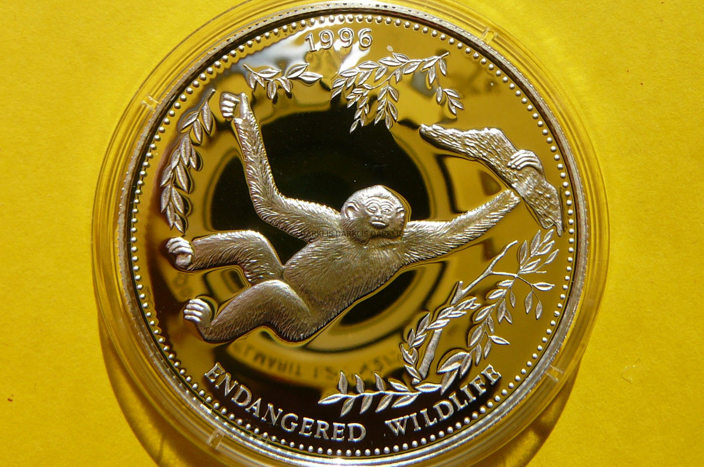 1000 KIP LAOS 1996 MAŁPA GIBON ZAGROŻONE GAT Ag Oz