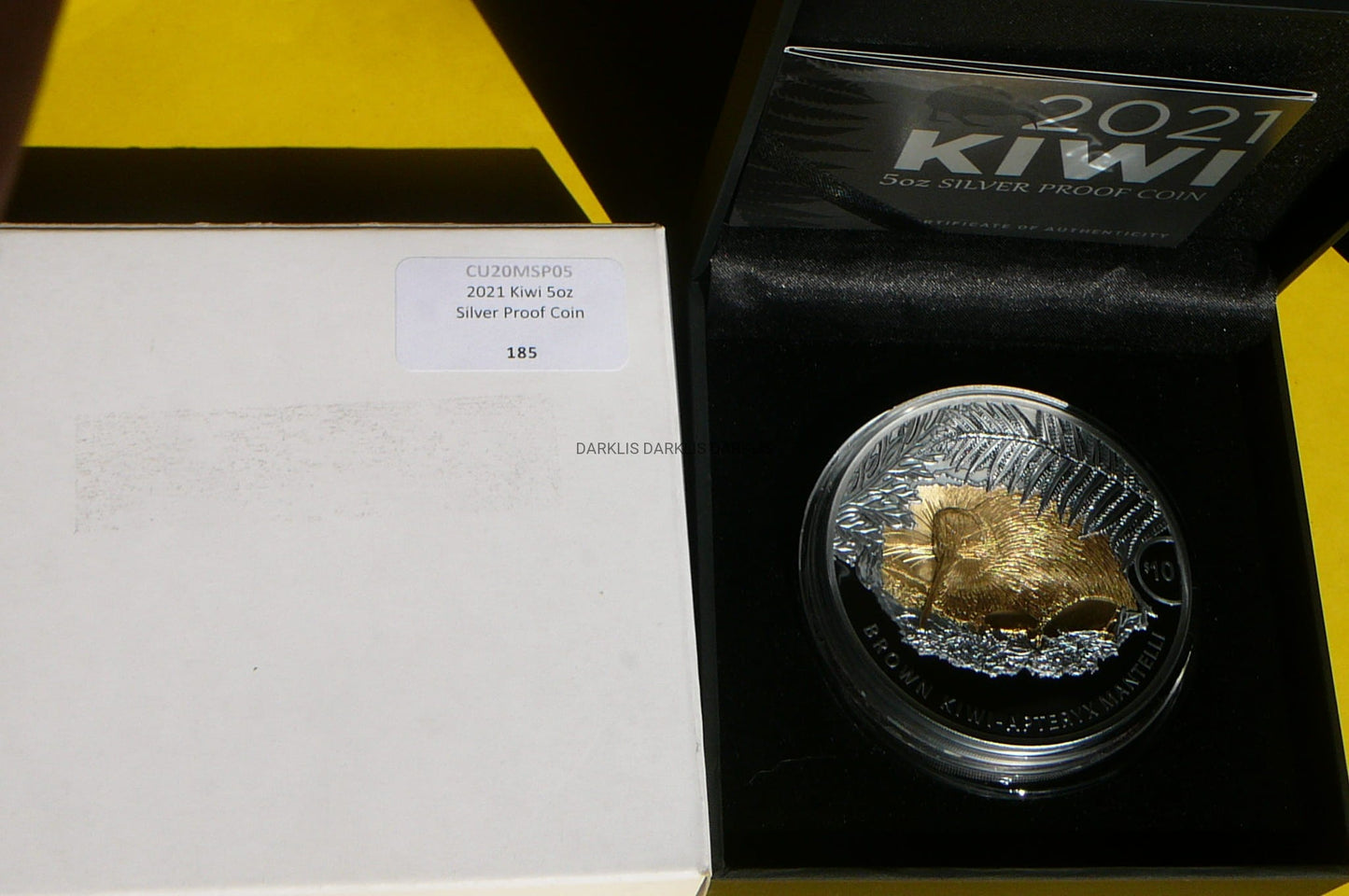 10$ NOWA ZELANDIA 2021 PTAK KIWI Ag/Au 5Oz RZADKA