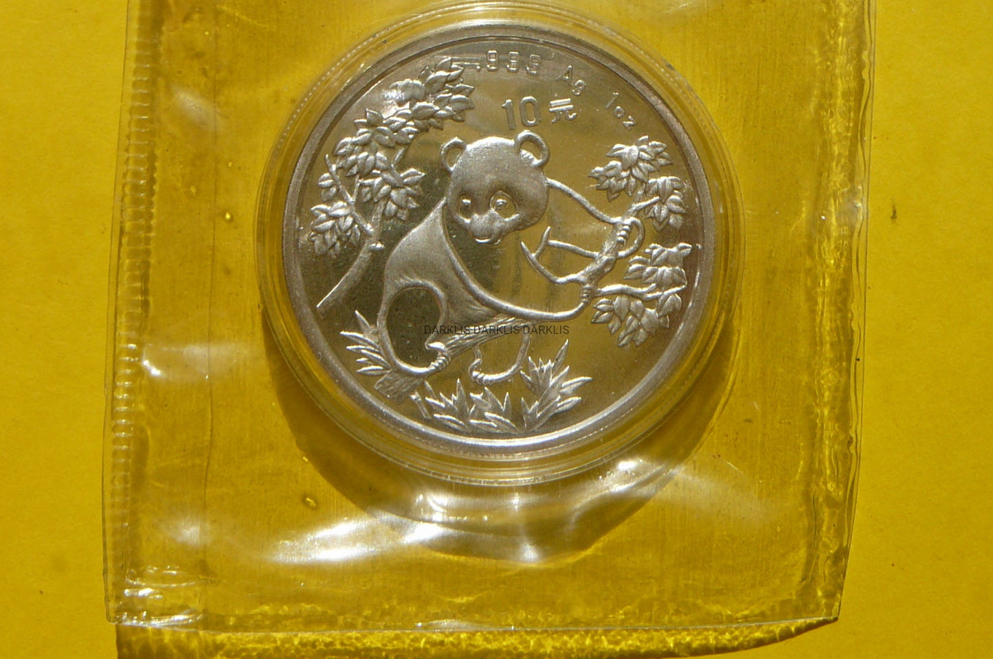 10 YUAN CHINY 1992 PANDA WIELKA SREBRO 999 Oz UNC