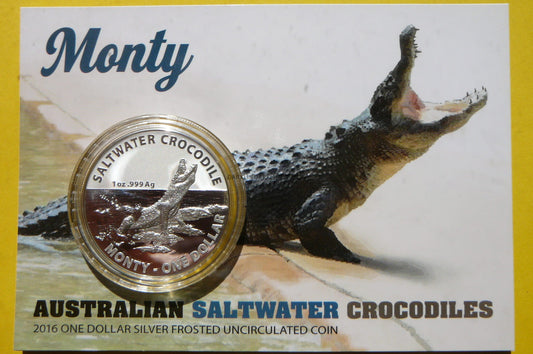 1$ AUSTRALIA 2016 KROKODYL MONTY Ag 999 Oz LIMIT