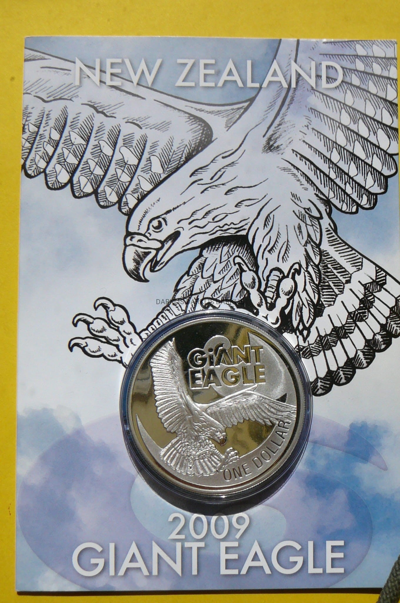 1$ NOWA ZELANDIA 2009 ORZEŁ HAASTA Ag 999 Oz RZADKA