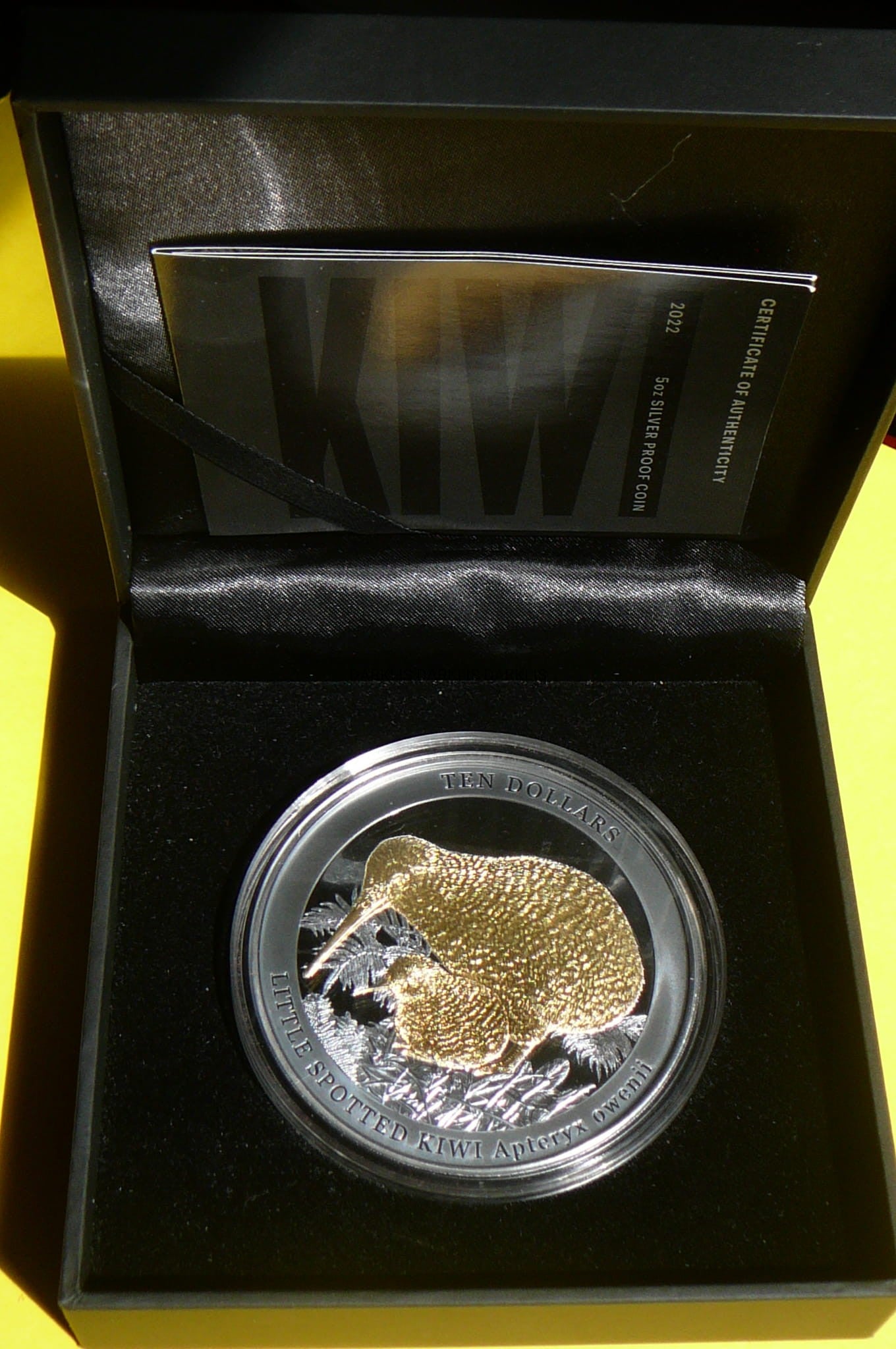 10$ NOWA ZELANDIA 2022 PTAK KIWI Ag/Au 5Oz RZADKA