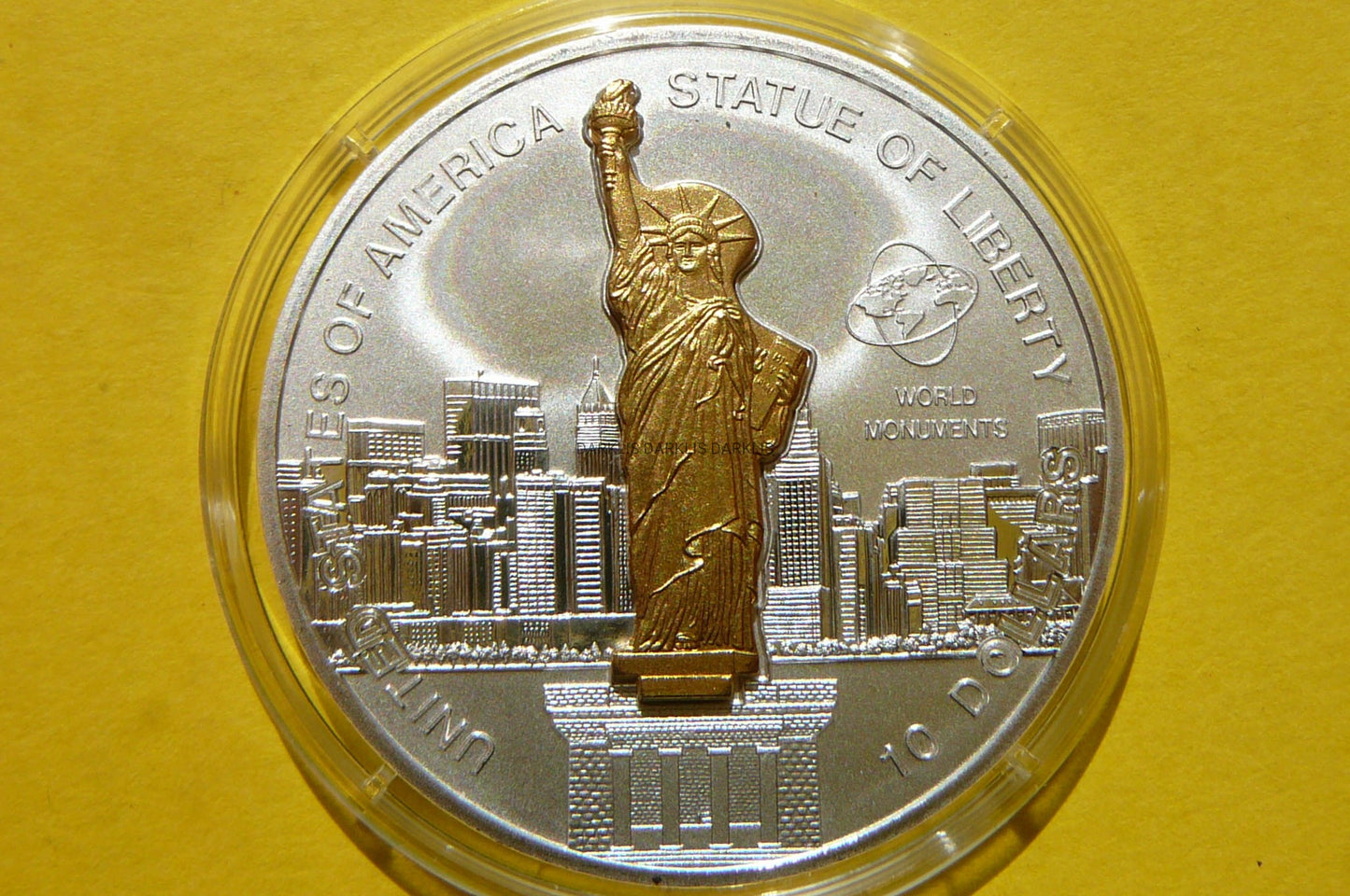 10$ COOK ISL 2006 STATUA WOLNOŚCI POMNIK Ag 999 Oz