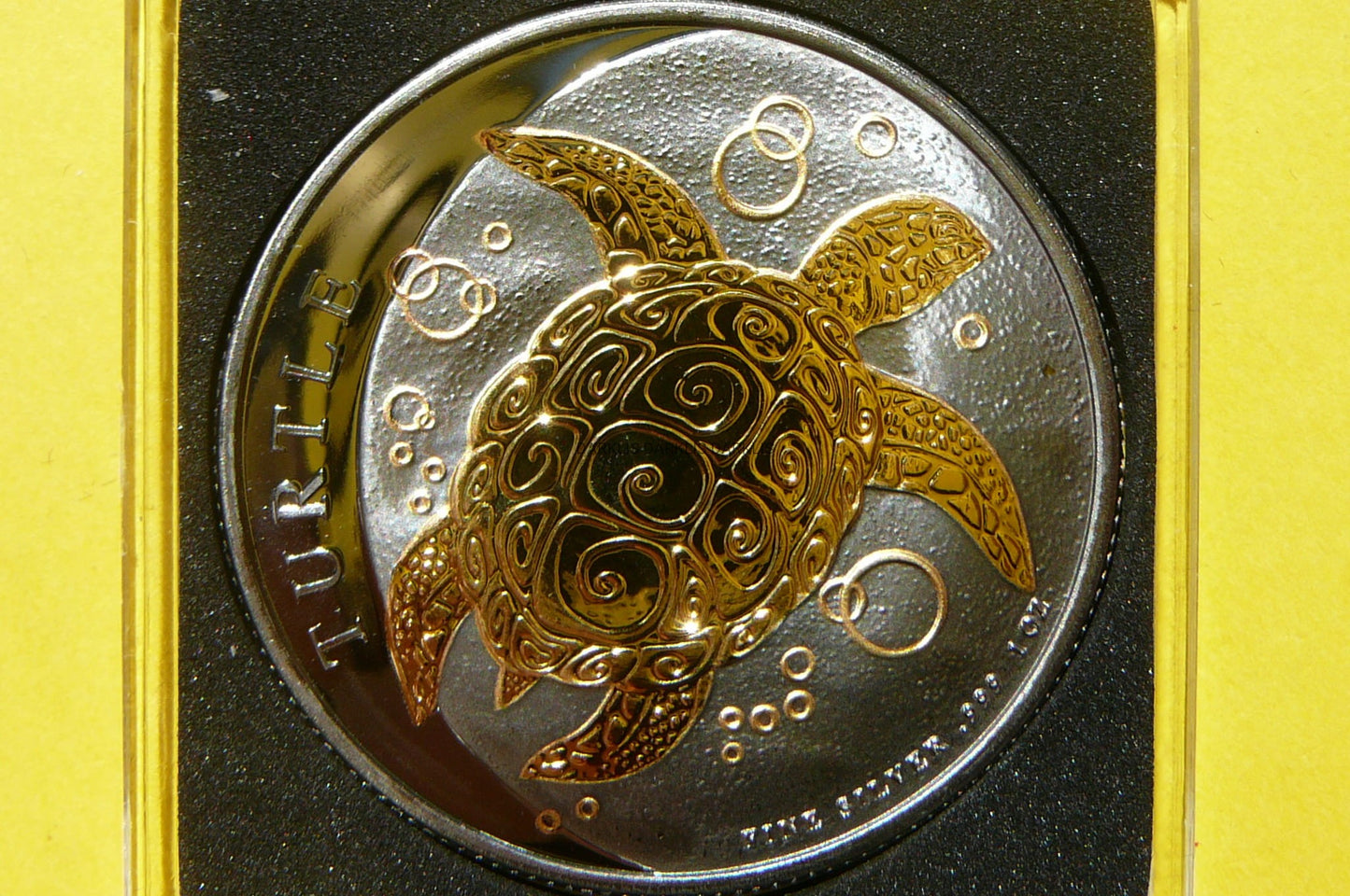 2$ NIUE 2021 ŻÓŁW SZYLKRETOWY Ag/Au Oz RUTHEN +CER