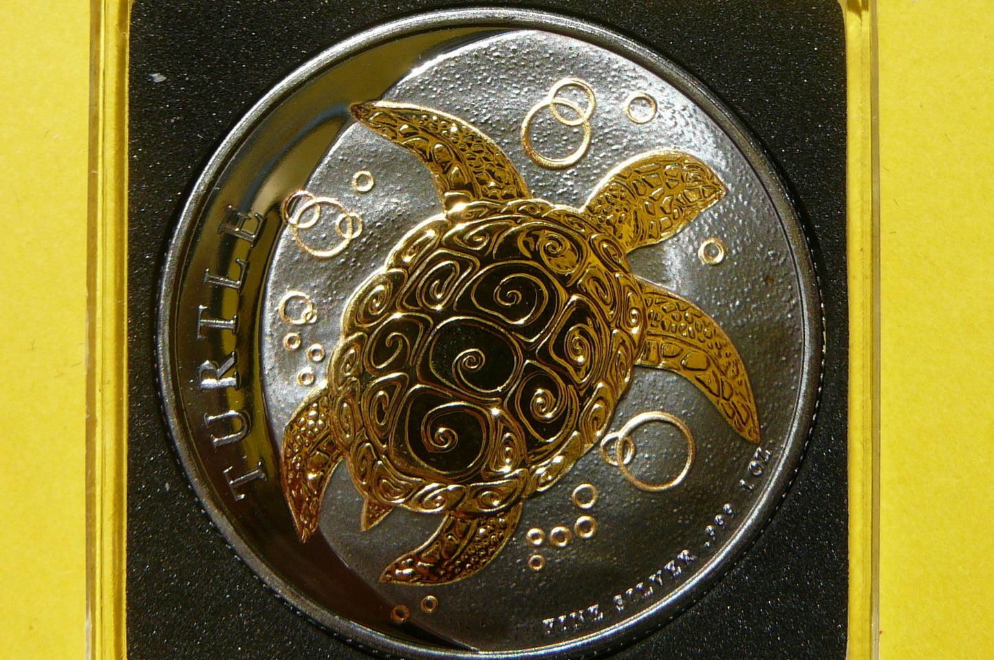 2$ NIUE 2021 ŻÓŁW SZYLKRETOWY Ag/Au Oz RUTHEN +CER