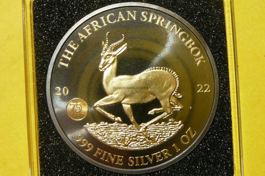 1000 FR GABON 2022 SPRINGBOK Ag/Au Oz RUTHEN +CER
