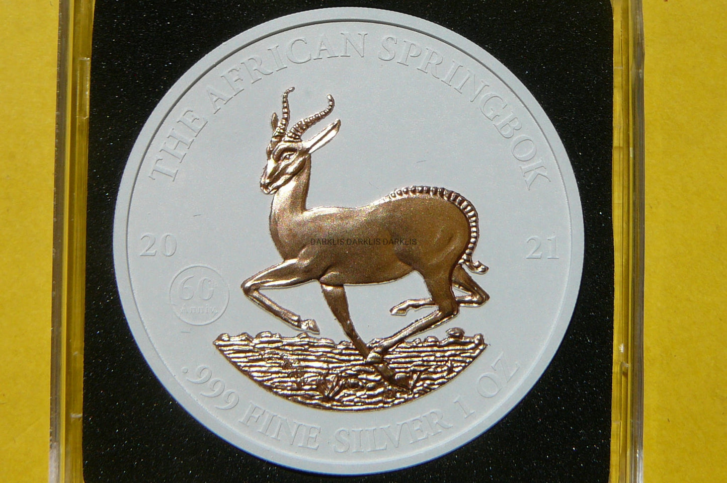 1000 FR GABON 2021 SPRINGBOK Ag/Au 999 Oz CERAMIK