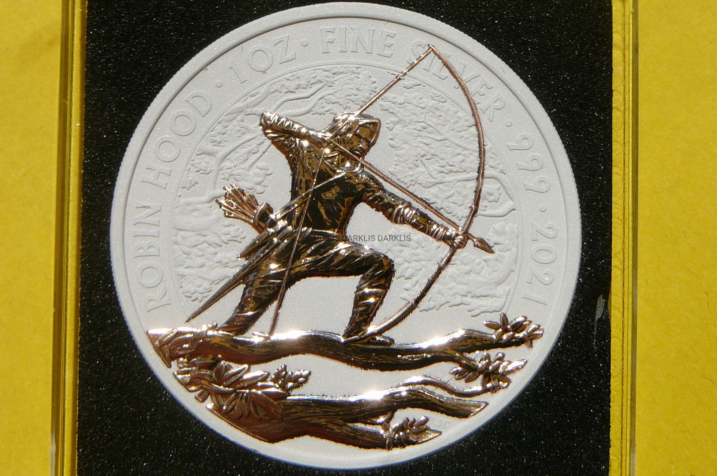 2 FUNTY BRYTANIA 2021 ROBIN HOOD Ag/Au 999 CERAMIK