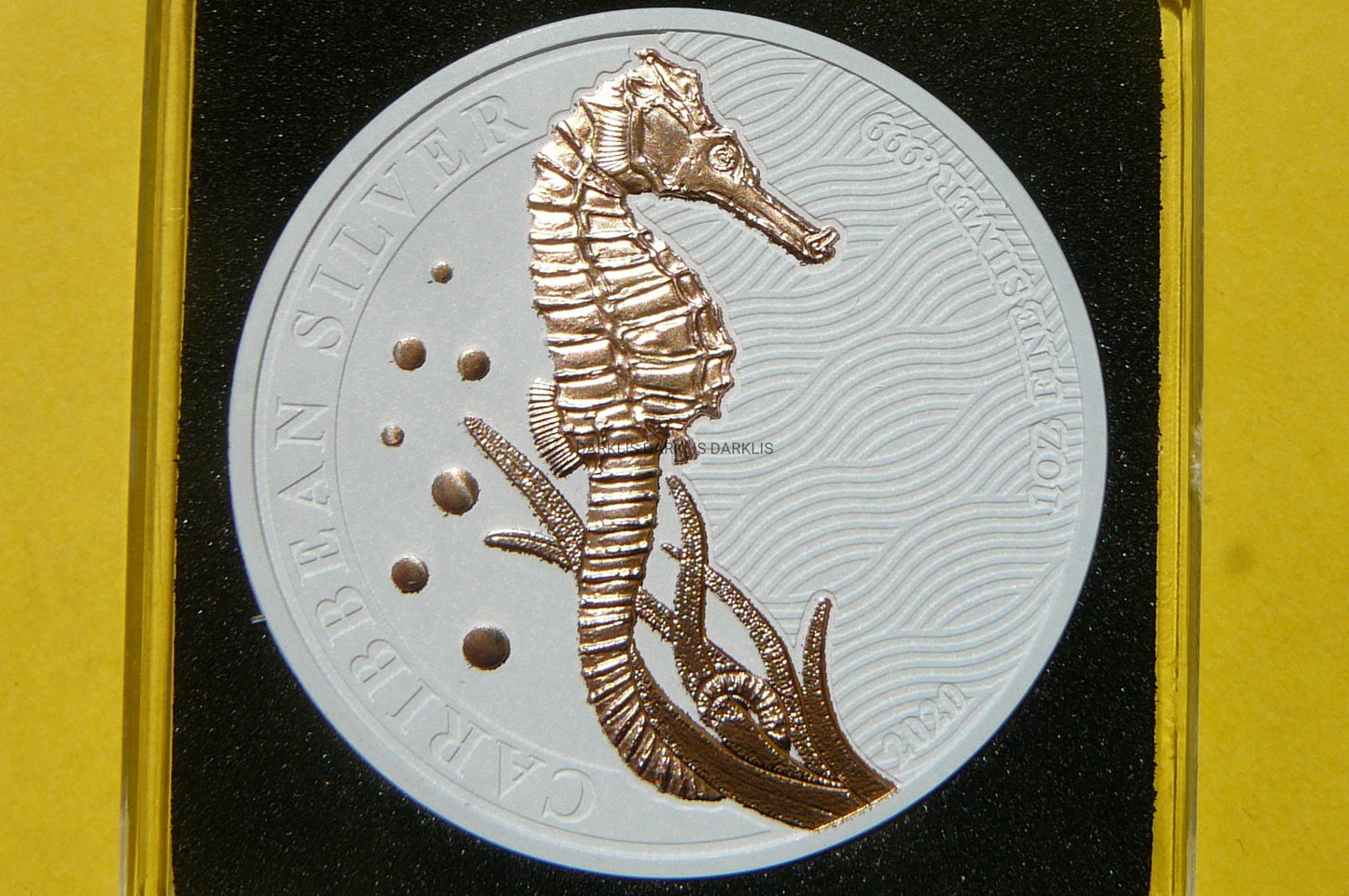 1$ BARBADOS 2020 KONIK MORSKI Ag/Au 999 Oz CERAMIK