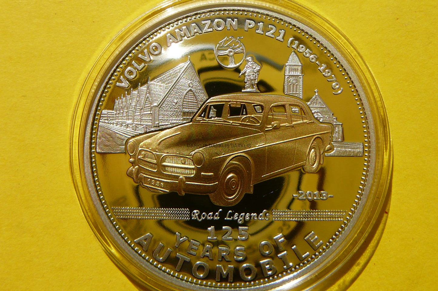 5$ PALAU 2013 AUTO VOLVO AMAZON P121 Ag/Au 925+CER