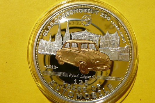 5$ PALAU 2012 AUTO GLAS GOGGOMOBIL T 250 Ag/Au 925