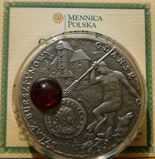 1$ NIUE 2008 GDAŃSK SZLAK BURSZTYNOWY Ag 925 +CER