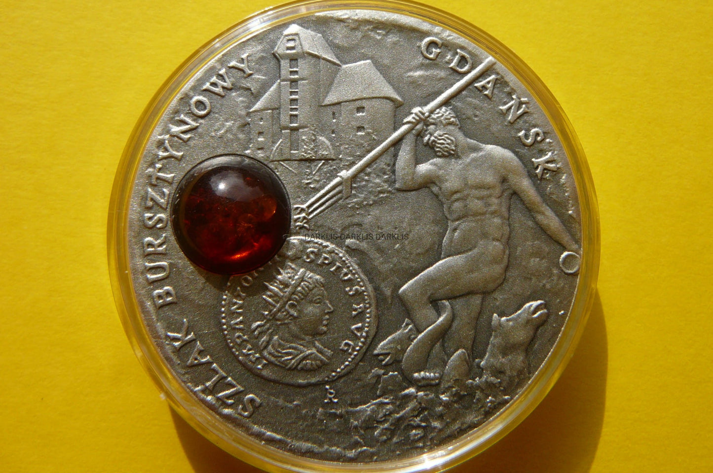 1$ NIUE 2008 GDAŃSK SZLAK BURSZTYNOWY Ag 925 +CER
