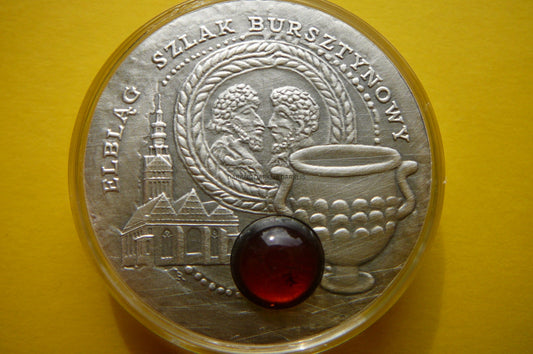 1$ NIUE 2009 ELBLĄG SZLAK BURSZTYNOWY Ag 925 +CER