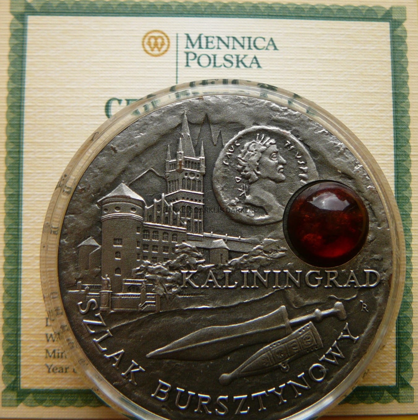 1$ NIUE 2008 KALININGRAD SZLAK BURSZTYNOWY Ag