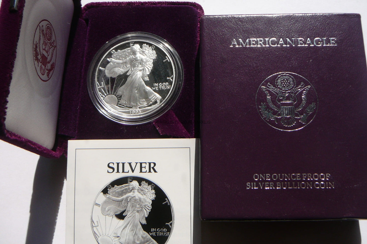 1$ USA 1993 P EAGLE BOGINI WOLNOŚCI LIBERTY Ag Oz PROOF