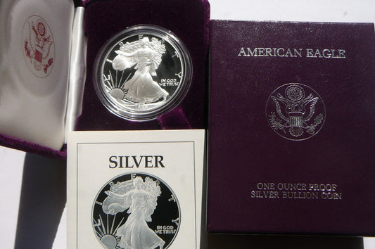 1$ USA 1989 S EAGLE BOGINI WOLNOŚCI LIBERTY Ag Oz PROOF