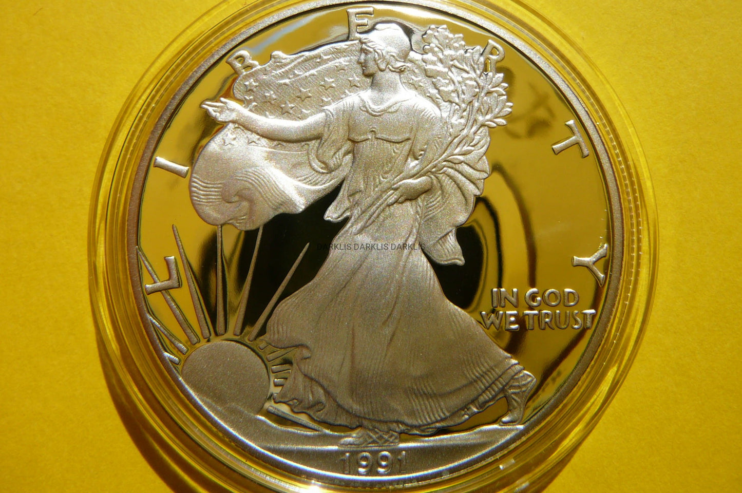 1$ USA 1991 S EAGLE BOGINI WOLNOŚCI LIBERTY Ag Oz PROOF
