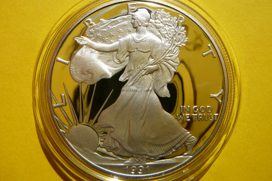 1$ USA 1991 S EAGLE BOGINI WOLNOŚCI LIBERTY Ag Oz PROOF
