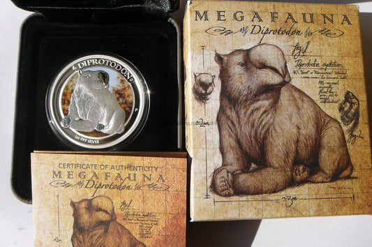 1$ AUSTRALIA 2014 MEGAFAUNA DIPROTODON Ag 999 Oz