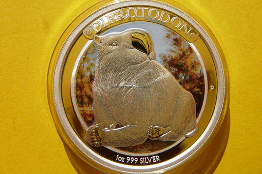 1$ AUSTRALIA 2014 MEGAFAUNA DIPROTODON Ag 999 Oz