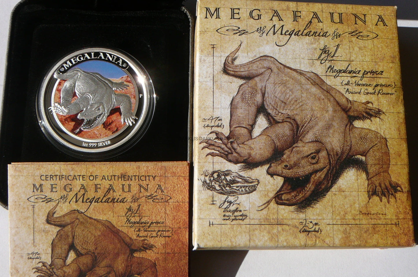 1$ AUSTRALIA 2014 MEGAFAUNA MEGALANIA Ag 999 Oz