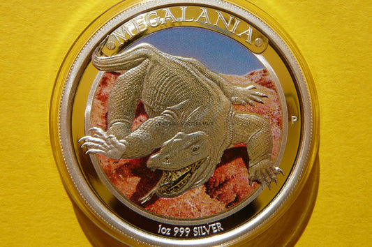 1$ AUSTRALIA 2014 MEGAFAUNA MEGALANIA Ag 999 Oz