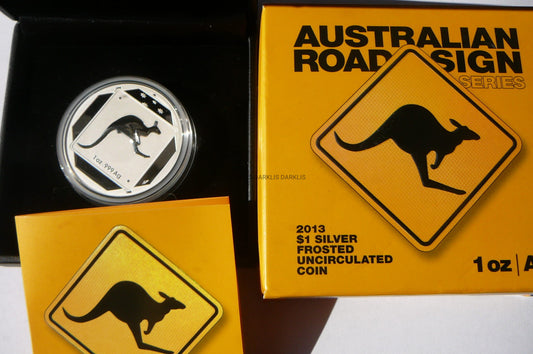1$ AUSTRALIA 2013 - KANGUR ZNAK DROGOWY Ag 999 Oz