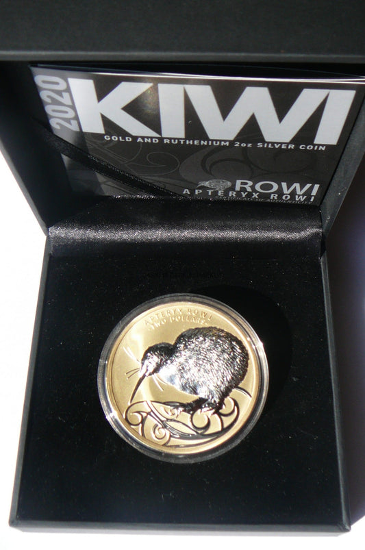 2$ NOWA ZELANDIA 2020 PTAK KIWI Ag/Au 2Oz RUTHEN