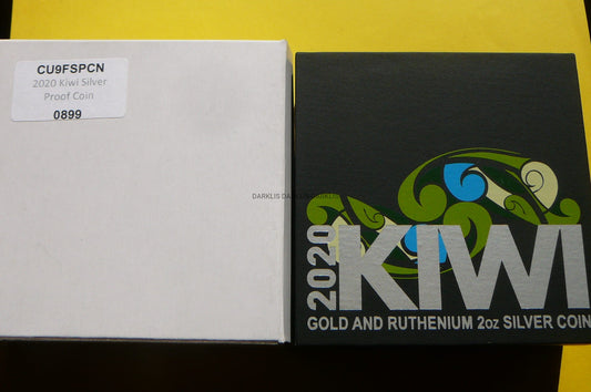 2$ NOWA ZELANDIA 2020 PTAK KIWI Ag/Au 2Oz RUTHEN