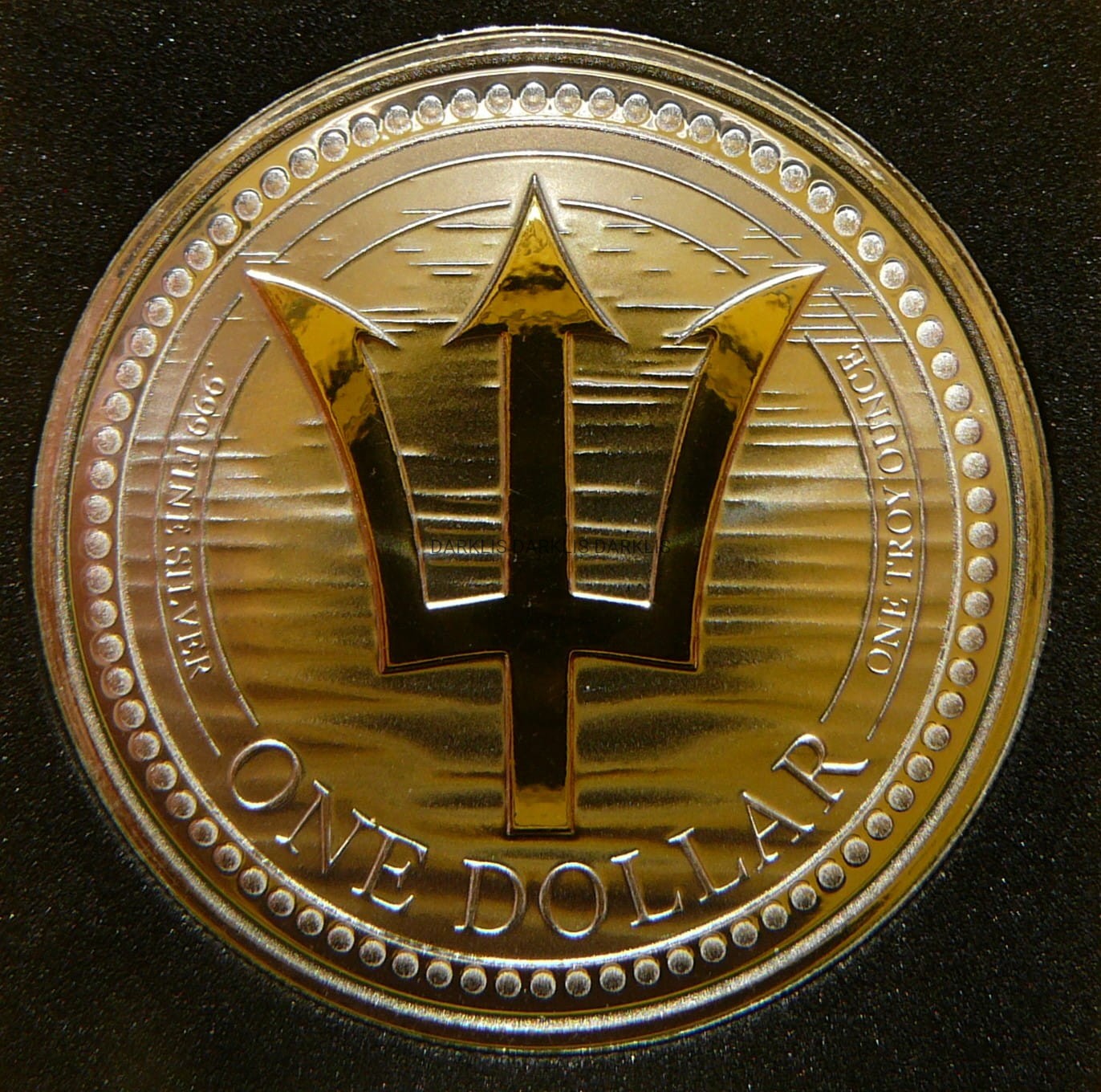 DOLLAR BARBADOS 2022 TRÓJZĄB POSEJDONA Ag/Au Oz +CER