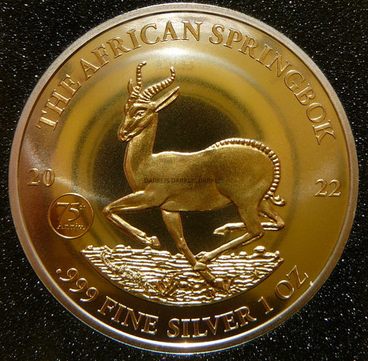 1000 FRANK GABON 2022 ANTYLOPA SPRINGBOK Ag/Au Oz +CER