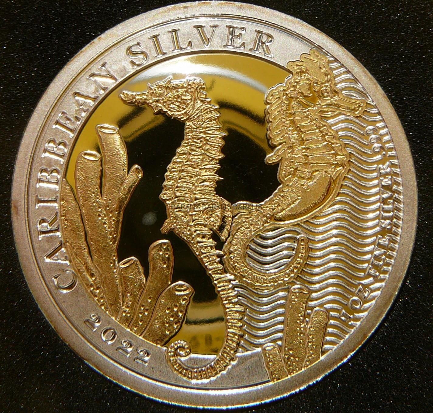 DOLLAR BARBADOS 2022 KONIK MORSKI Ag/Au 999 Oz +CER