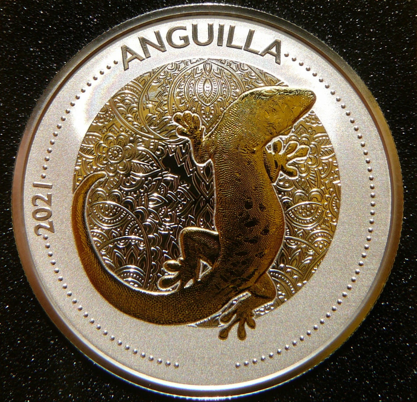 DOLLAR ANGUILLA 2021 JASZCZURKA Ag/Au 999 Oz +CER