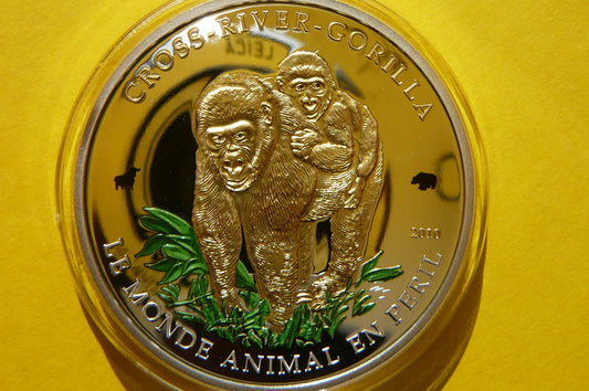 1000 FR KAMERUN 2010 GORYL z MAŁYM Ag/Au Oz KOLOR