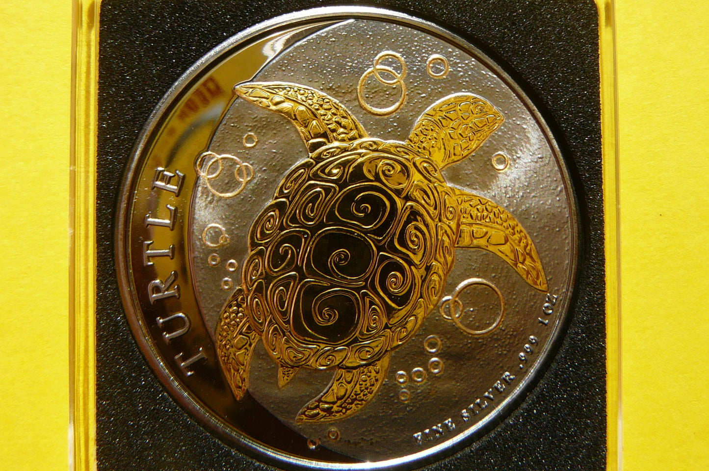 2$ NIUE 2022 ŻÓŁW SZYLKRETOWY Ag/Au Oz RUTHEN +CER